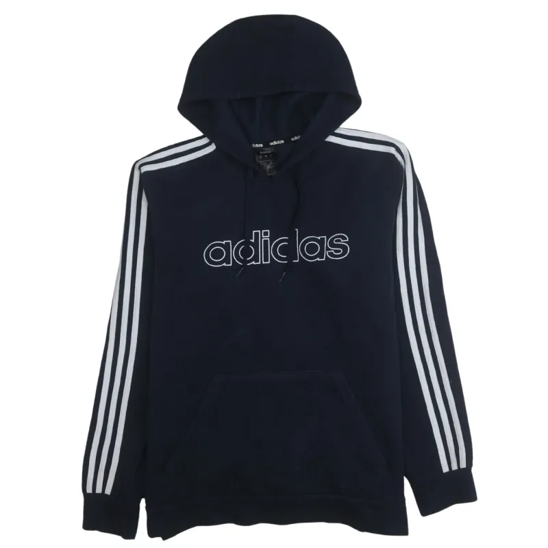 Adidas 90's Spellout Pullover Hoodie Medium Navy Blue sold by Vintage Club