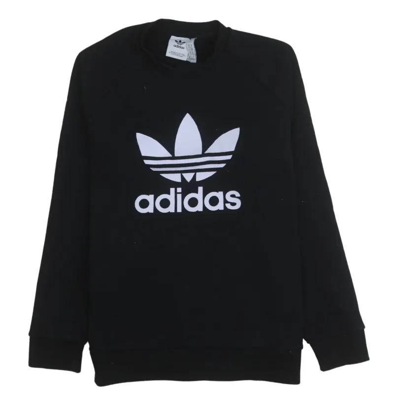 Adidas 90's Spellout Crew Neck Sweatshirt Medium Black sold by Vintage Club