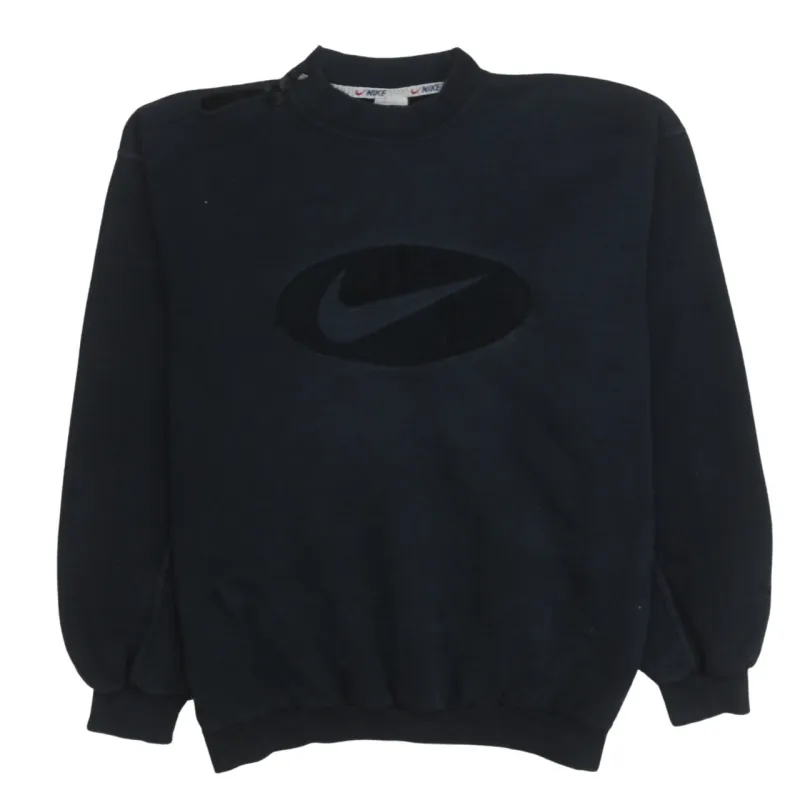 Nike 90's Center Middle Swoosh Crew Neck Sweatshirt XXLarge (2XL) Black sold by Vintage Club