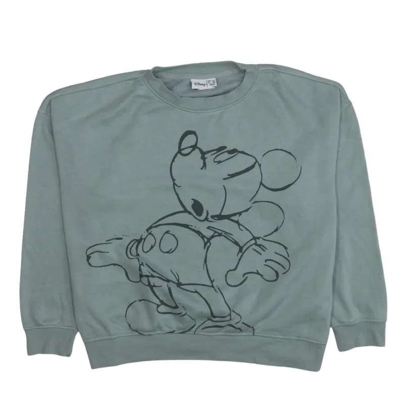 Disney 90's Mickey Mouse Crew Neck Sweatshirt Large Green sold by Vintage Club