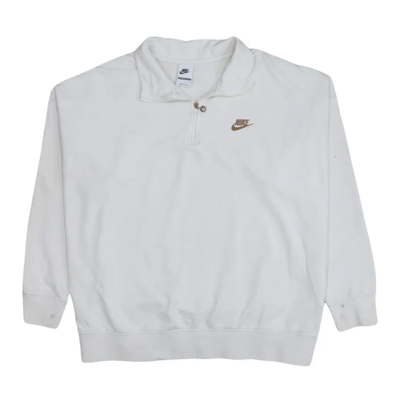 Nike 90's Swoosh Quarter Zip Sweatshirt Large White sold by Vintage Club