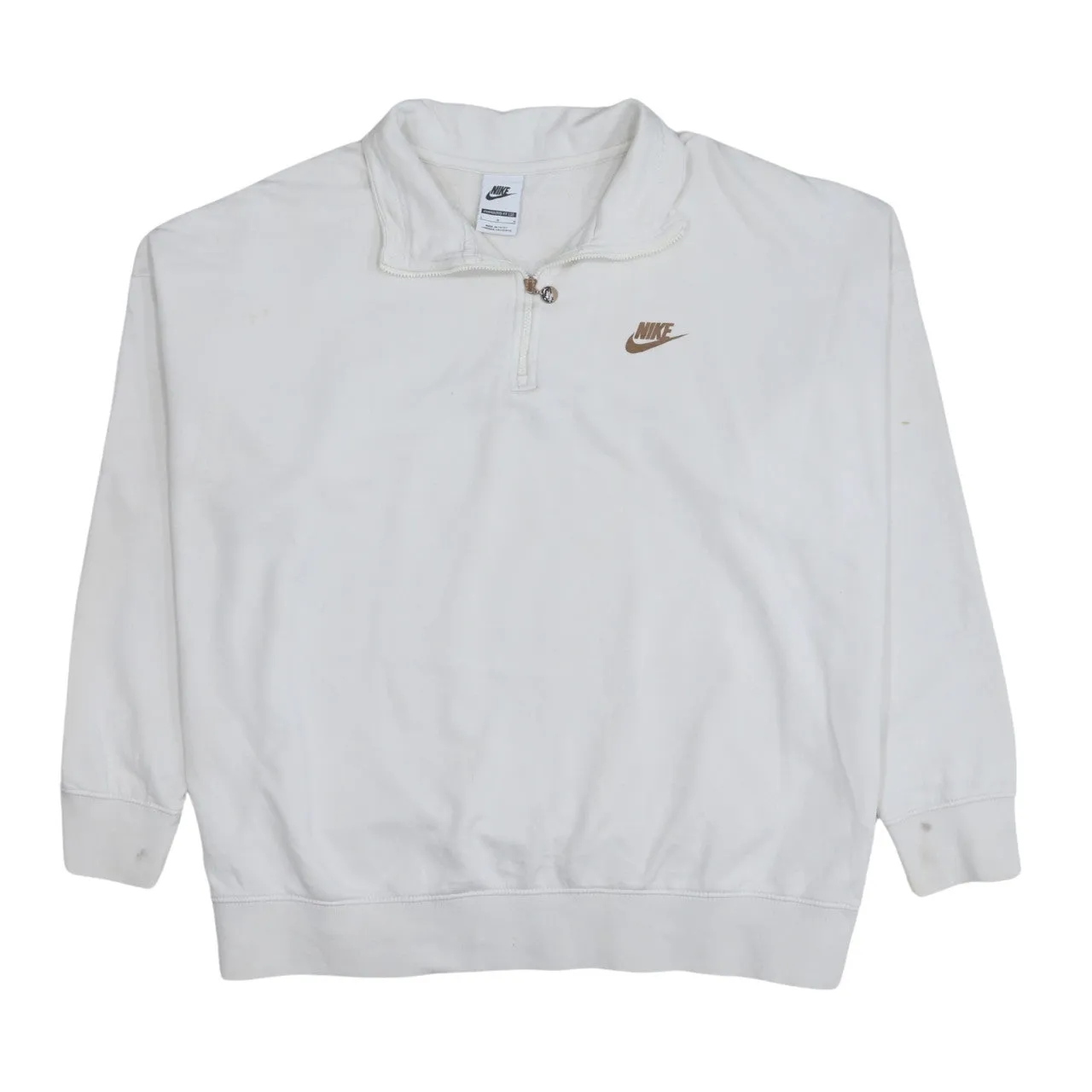 Nike 90's Swoosh Quarter Zip Sweatshirt Large White sold by Vintage Club
