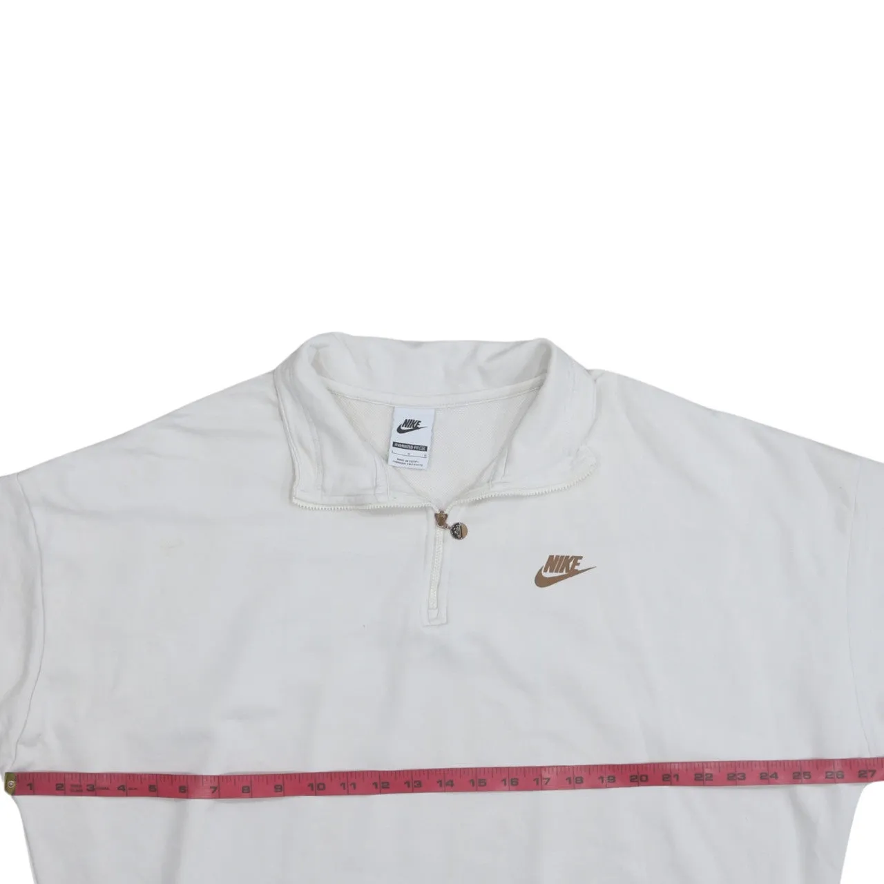 Nike 90's Swoosh Quarter Zip Sweatshirt Large White sold by Vintage Club product image thumbnail 5