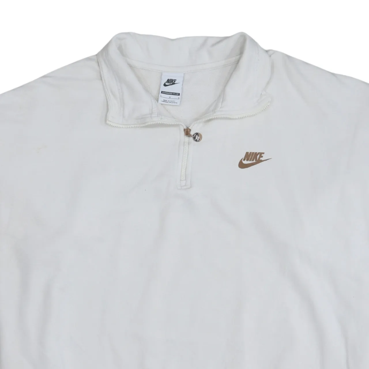 Nike 90's Swoosh Quarter Zip Sweatshirt Large White sold by Vintage Club product image thumbnail 3