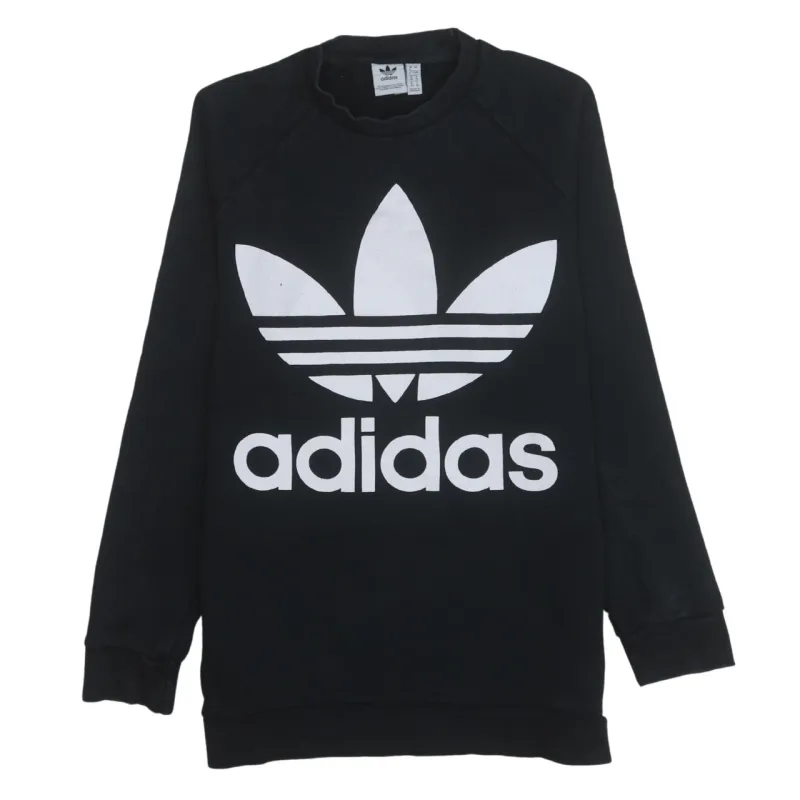 Adidas 90's Spellout Crew Neck Sweatshirt Large  Black sold by Vintage Club