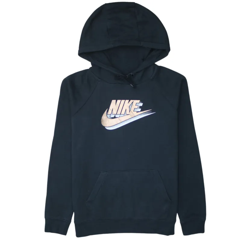 Nike 90's Center Middle Swoosh Pullover Hoodie Small Black sold by Vintage Club