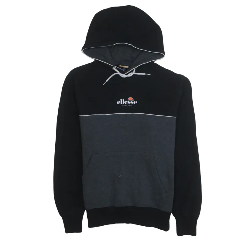 Ellesse 90's Drawstring Pockets Pullover Hoodie Large Black sold by Vintage Club