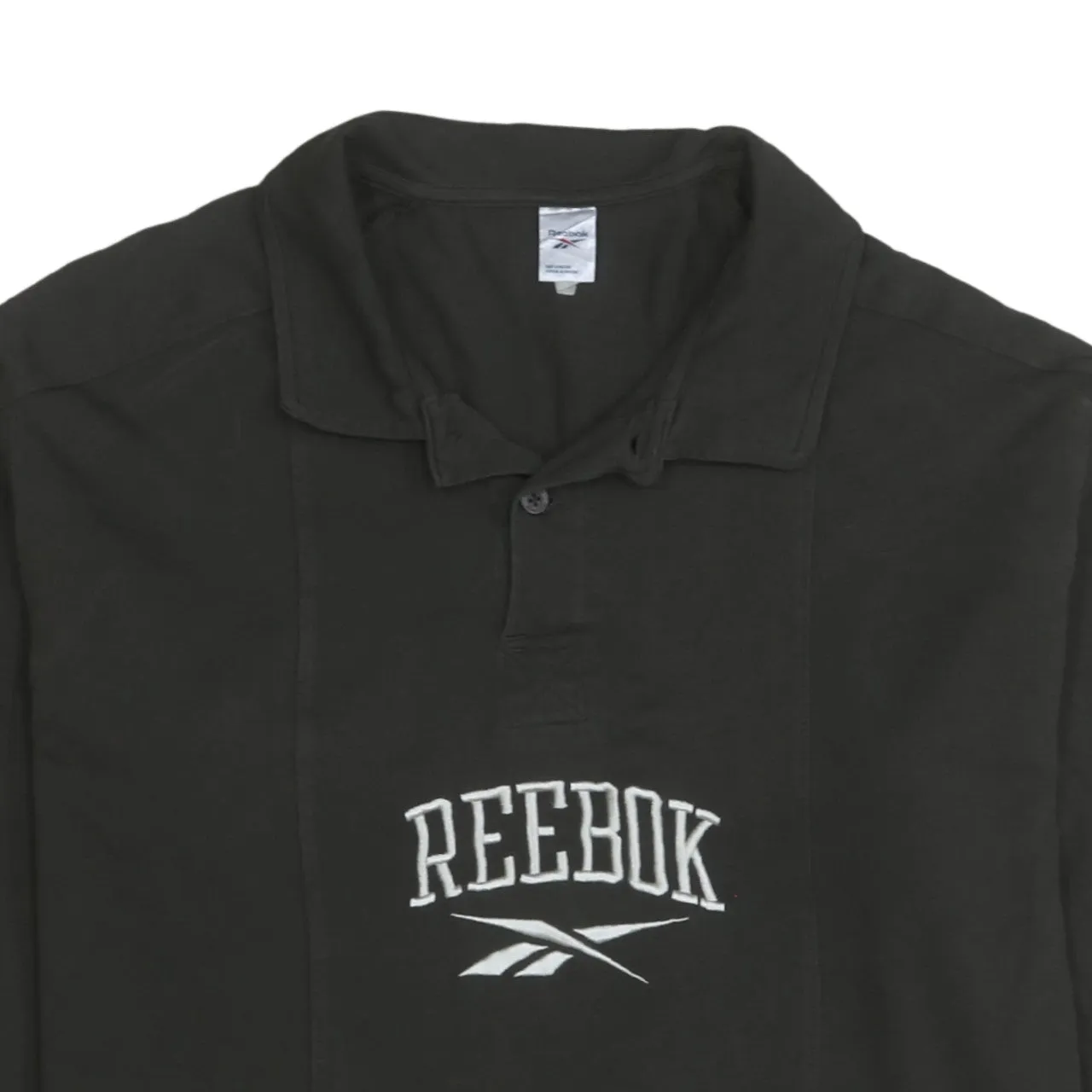 Reebok Black Long Sleeve Polo Shirt Men's XLarge Embroidered Logo Casual Top Rugby sold by Vintage Club product image thumbnail 3