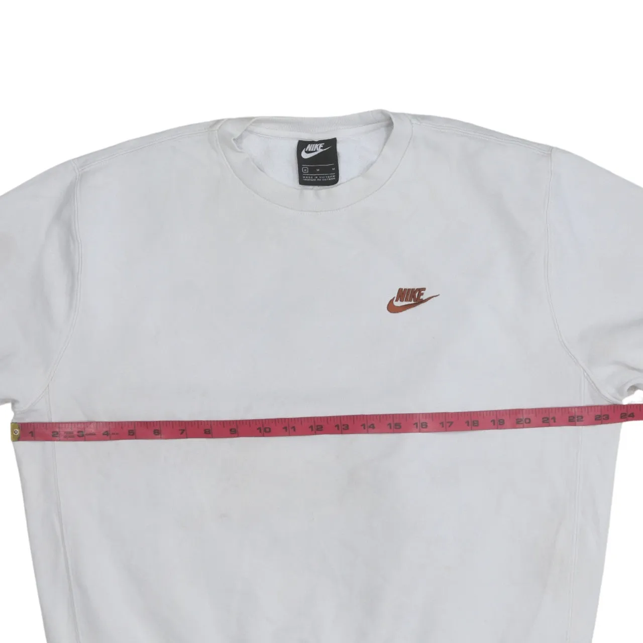 Nike White Sweatshirt Men's Medium Embroidered Swoosh Small Logo Crewneck Pullover sold by Vintage Club product image thumbnail 5