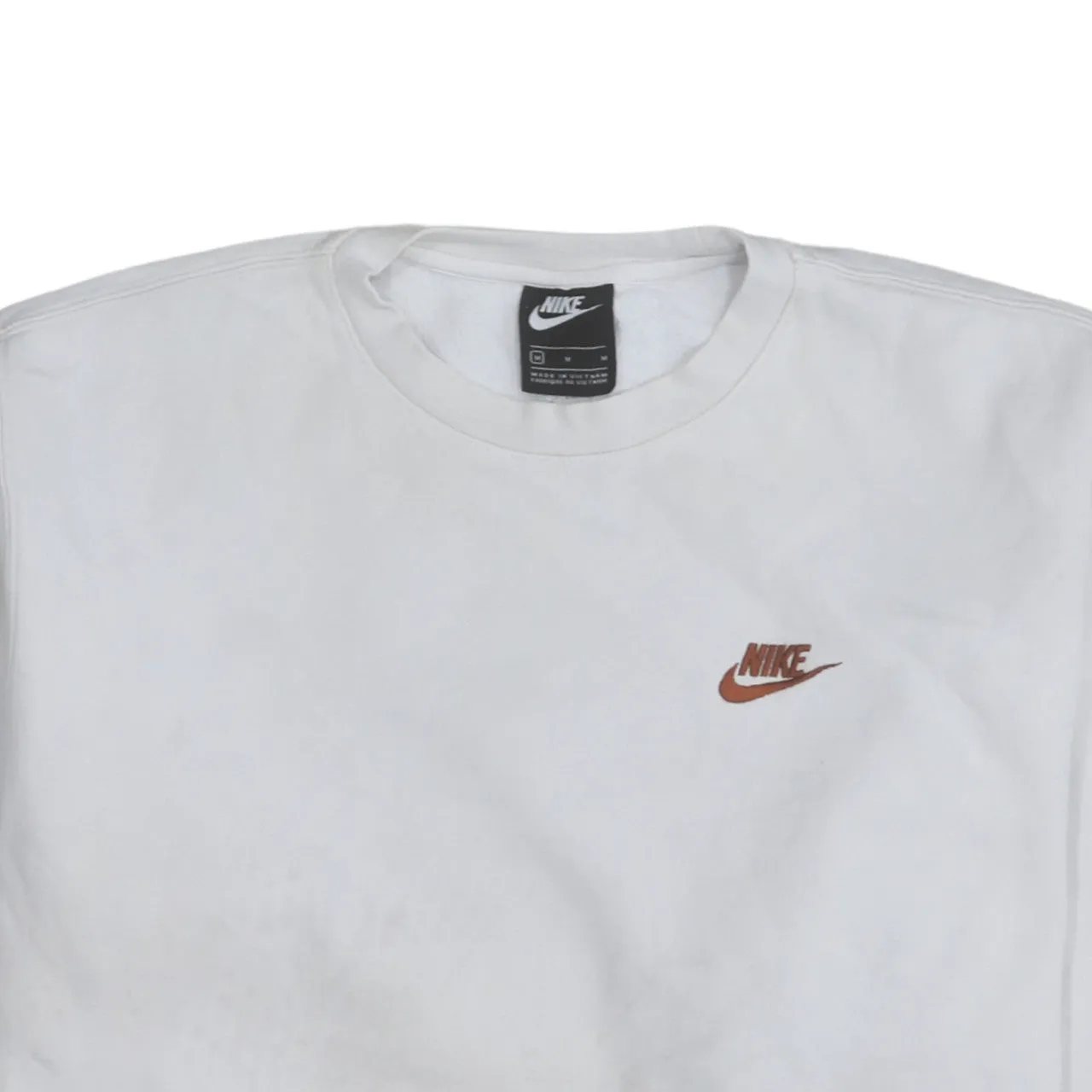 Nike White Sweatshirt Men's Medium Embroidered Swoosh Small Logo Crewneck Pullover sold by Vintage Club product image thumbnail 3