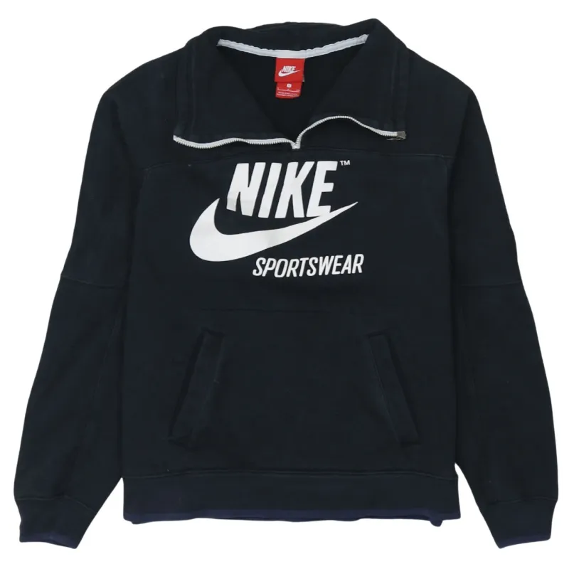 Nike 90's Center Middle Swoosh Quarter Zip Sweatshirt Small Black sold by Vintage Club