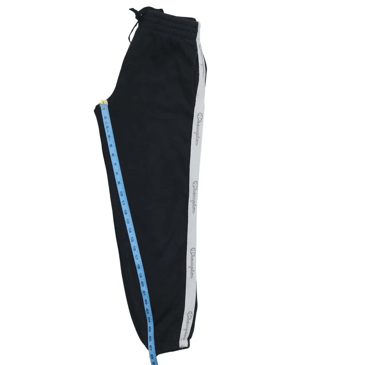 Champion Black Joggers Men's Small Logo Tape Side Stripe Elasticated Cuff Sweatpants sold by Vintage Club product image thumbnail 5
