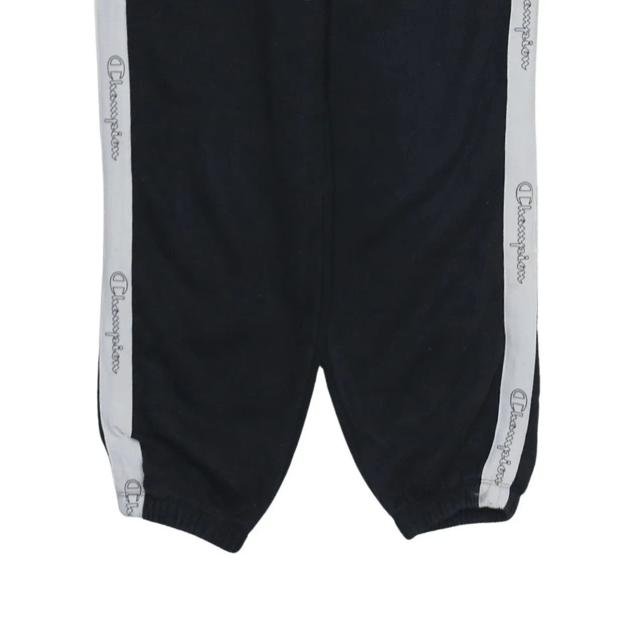 Champion Black Joggers Men's Small Logo Tape Side Stripe Elasticated Cuff Sweatpants sold by Vintage Club product image thumbnail 4