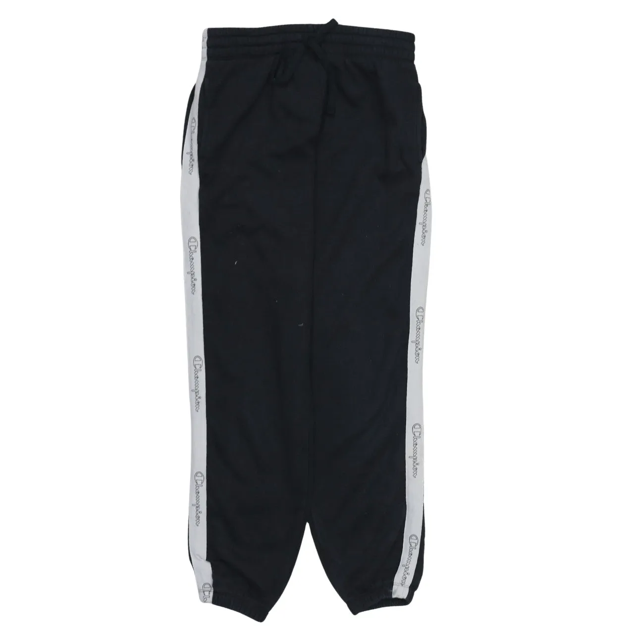 Champion Black Joggers Men's Small Logo Tape Side Stripe Elasticated Cuff Sweatpants sold by Vintage Club