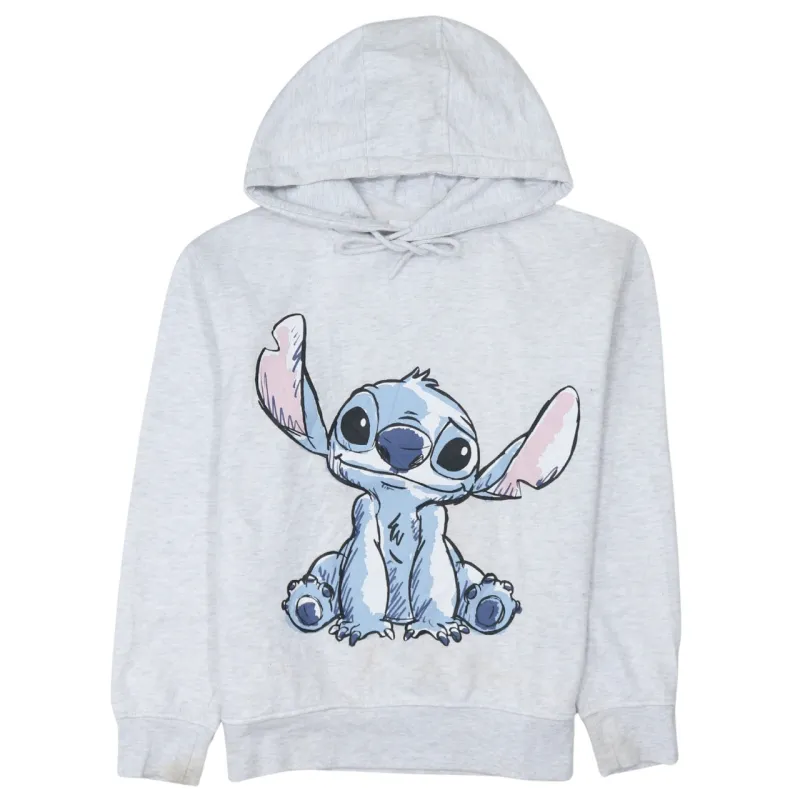 Disney Grey Hoodie Women’s XSmall Printed Stitch Graphic Drawstring Hood Fleece Sweatshirt made by Disney