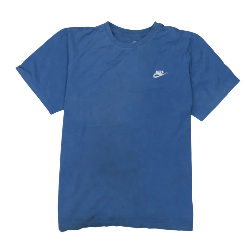 Nike Blue T Shirt Men's Large Printed Swoosh Logo Short Sleeve Casual Top Tee made by Nike