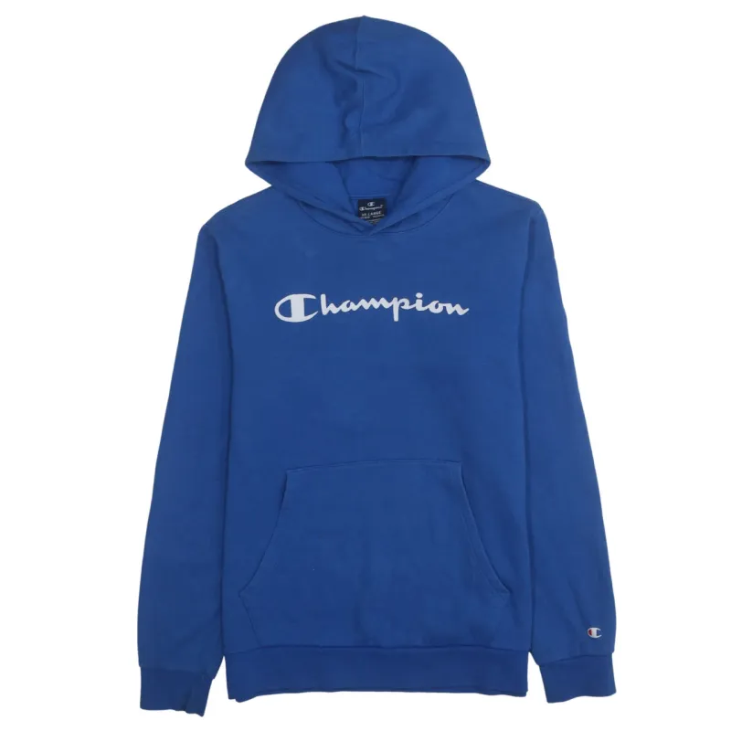 Champion 90's Spellout Pullover Hoodie XXLarge (2XL) Blue sold by Vintage Club