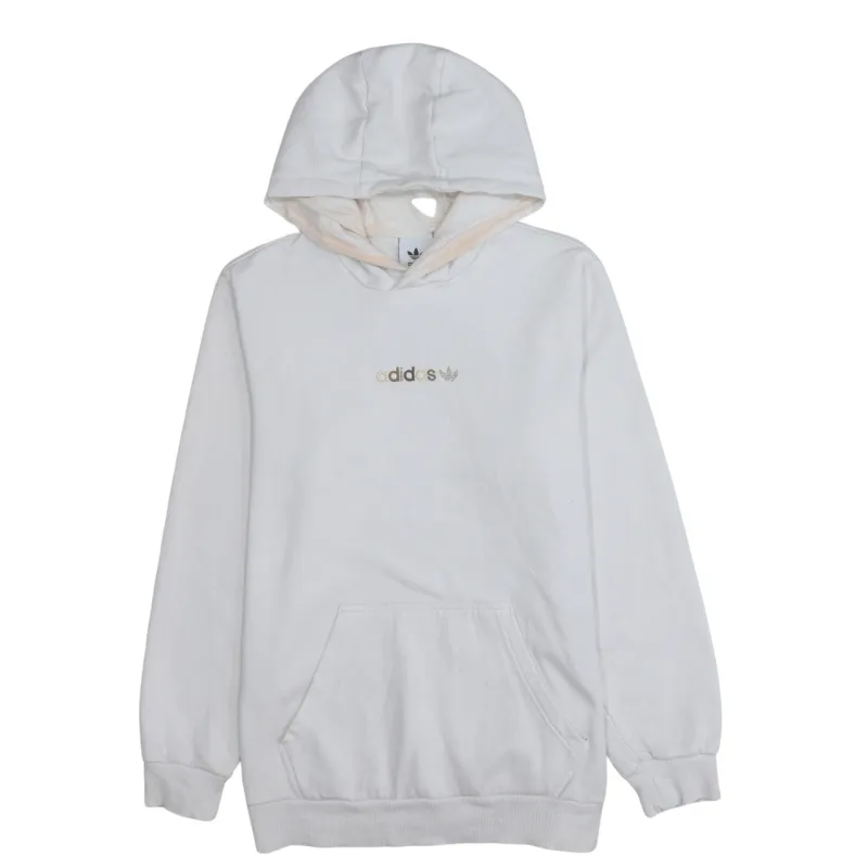 Adidas 90's Drawstring Pockets Pullover Hoodie Small  White sold by Vintage Club