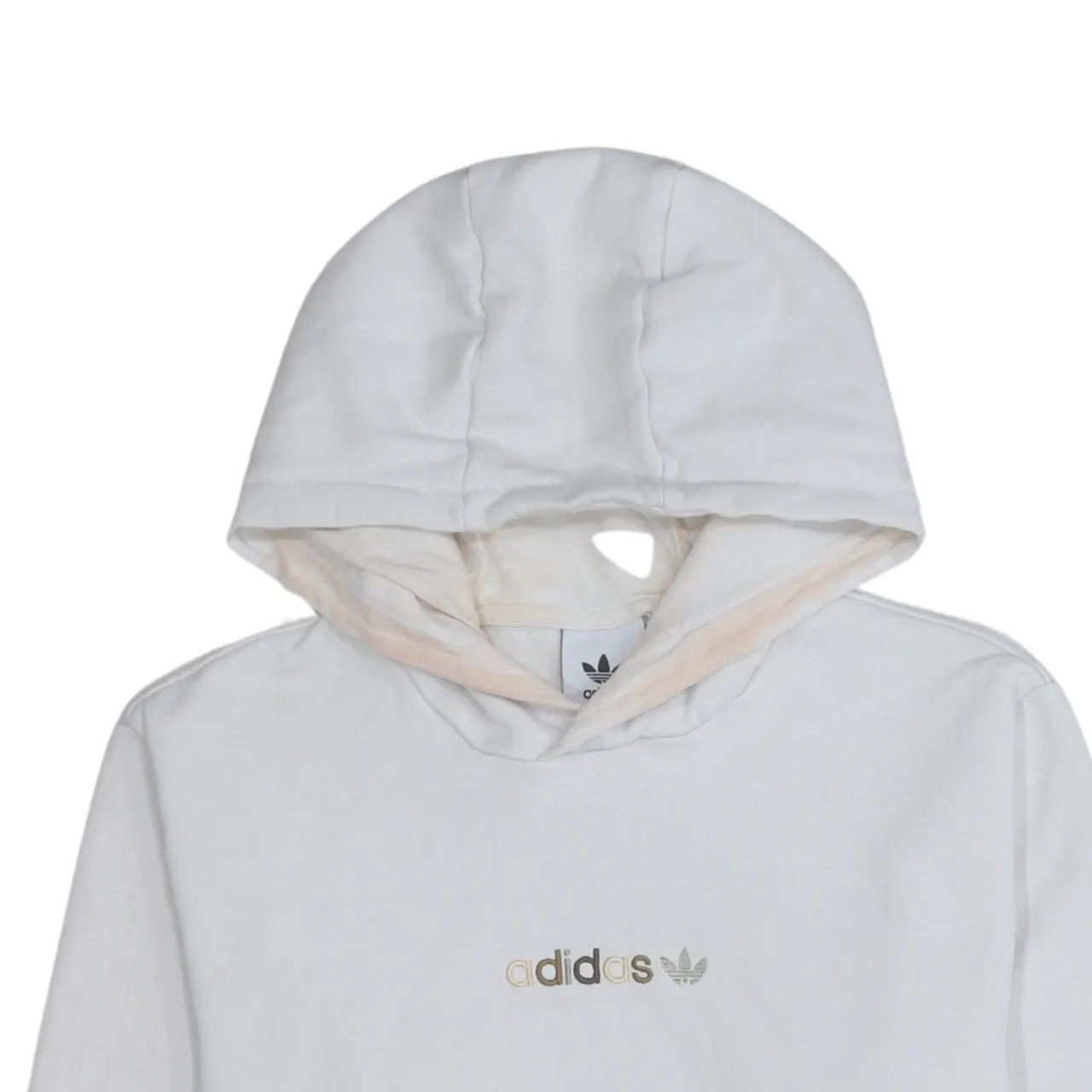 Adidas White Hoodie Men’s Small Embroidered Chest Logo Front Pocket Pullover Sweatshirt sold by Vintage Club product image thumbnail 3