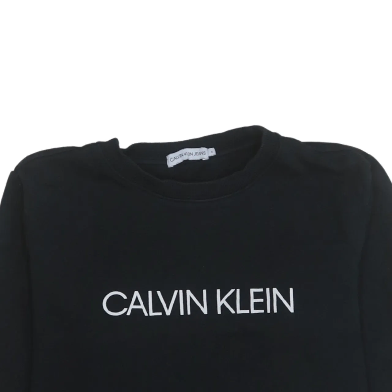 Calvin Klein Black Sweatshirt Women’s Medium Embroidered Logo Crewneck Pullover Jumper sold by Vintage Club product image thumbnail 3