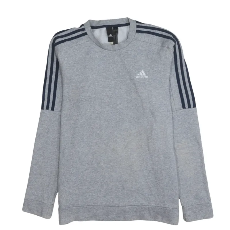 Adidas 90's Striped Sleeve Crew Neck Sweatshirt Medium  Grey sold by Vintage Club