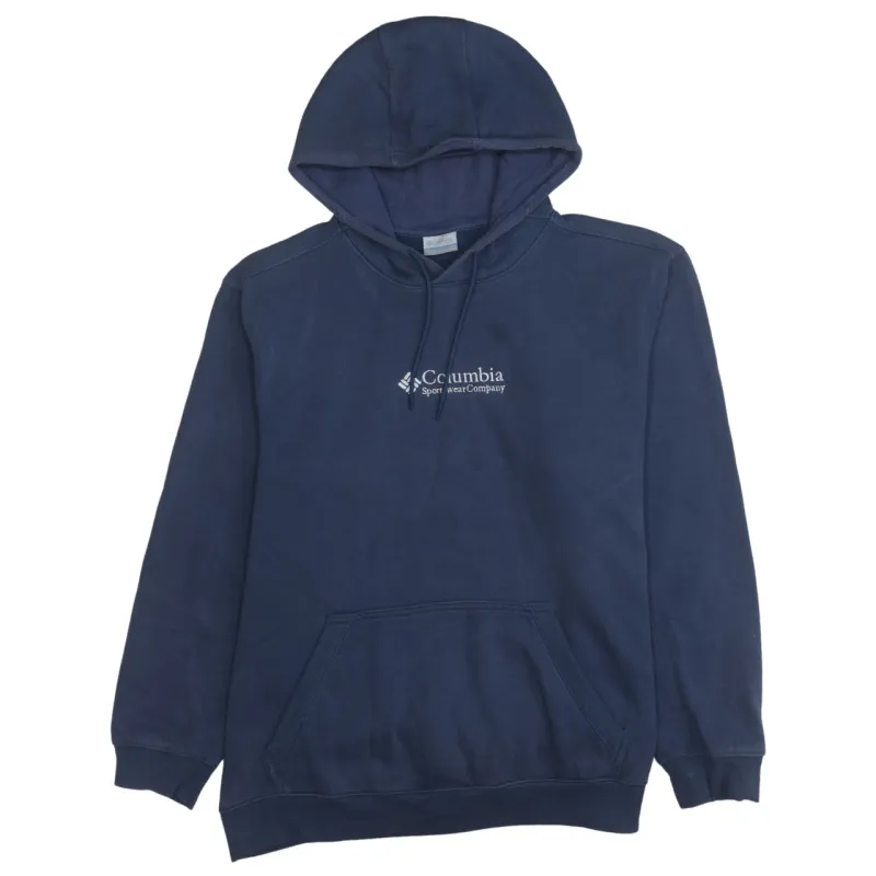 Columbia 90's Drawstring Pockets Pullover Hoodie XLarge Navy Blue made by Columbia