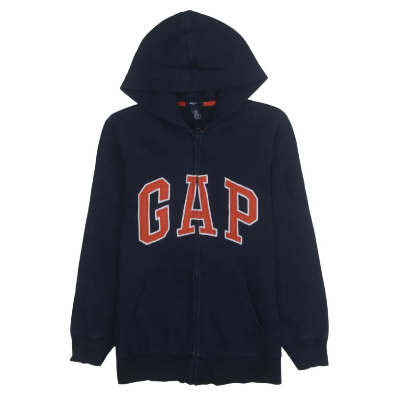 Gap Navy Blue Zip Hoodie Women’s XXLarge Embroidered Logo Split Pocket Sweatshirt made by GAP