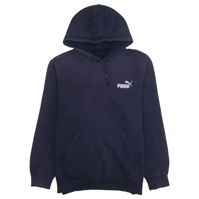 Puma 90's Drawstring Pockets Pullover Hoodie Medium Navy Blue sold by Vintage Club