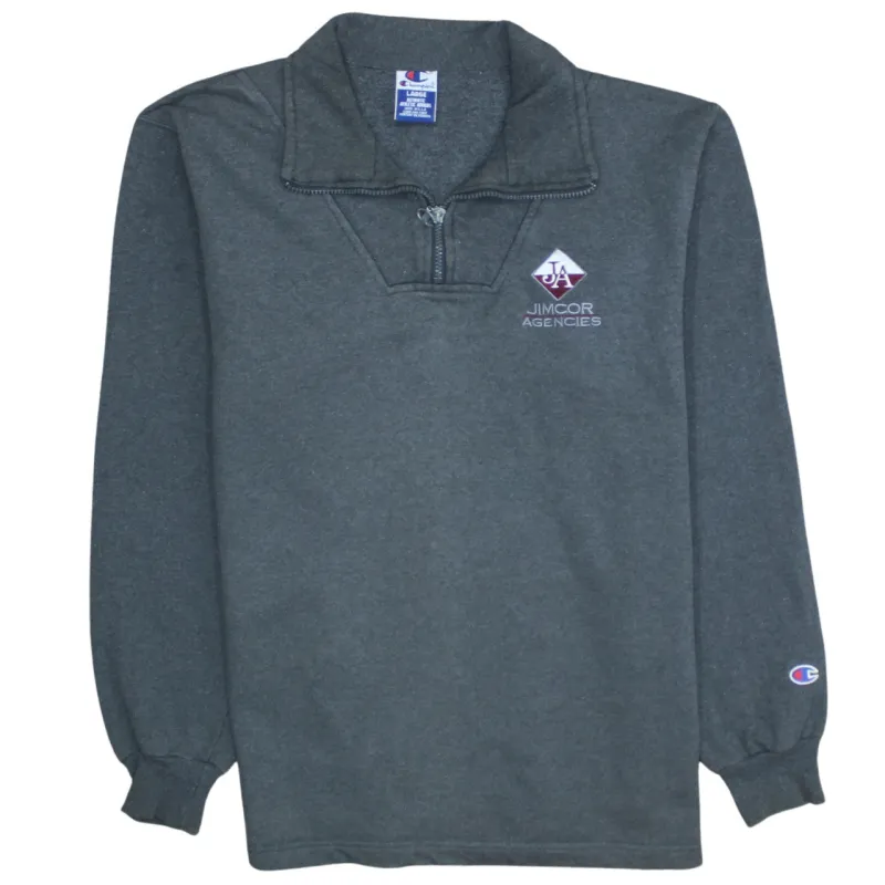 Champion 90's Lightweight Quarter Zip Sweatshirt Large Grey sold by Vintage Club