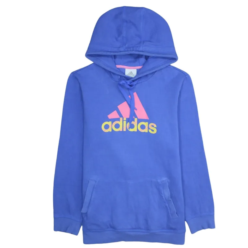 Adidas 90's Spellout Pullover Hoodie Large Blue sold by Vintage Club