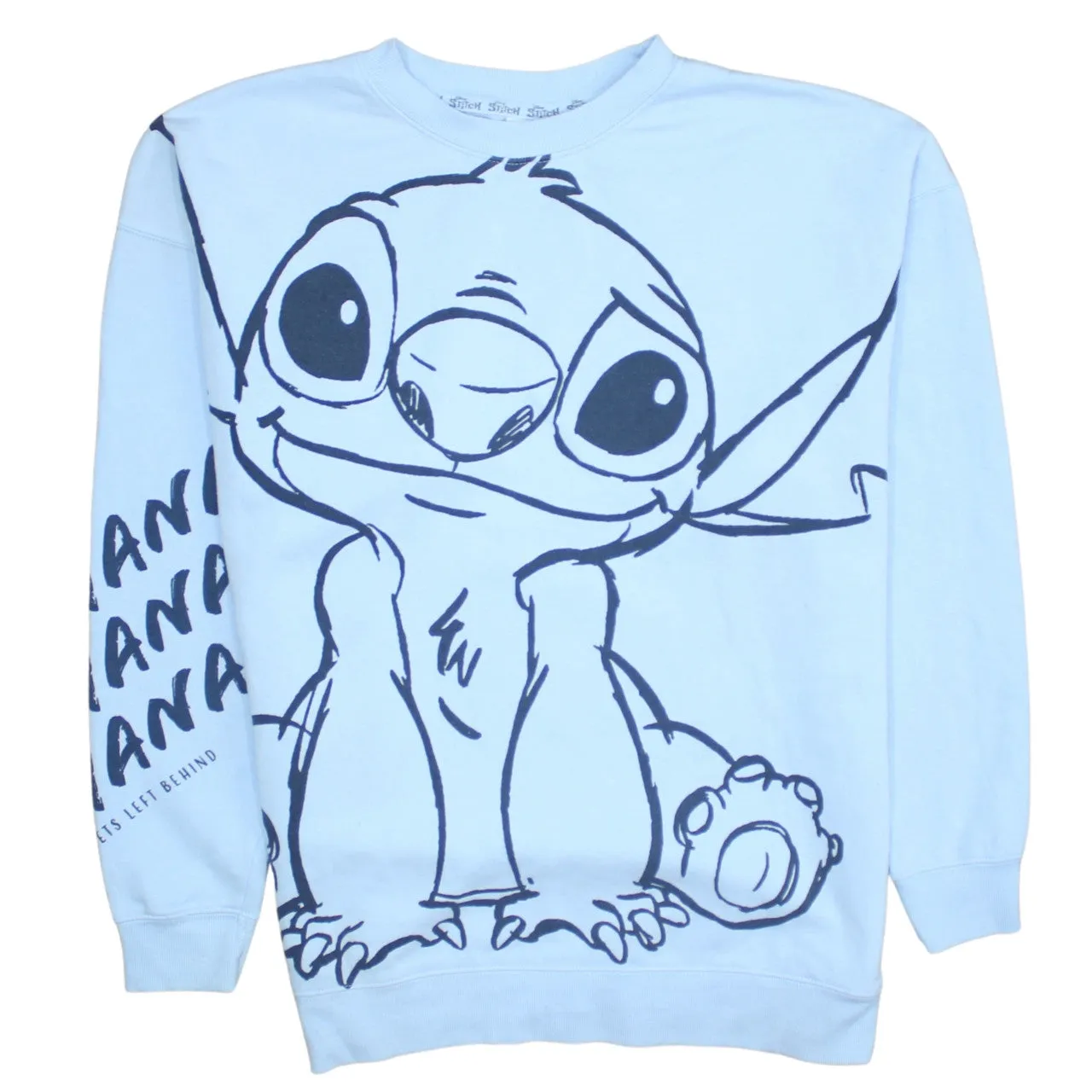 Disney 90's Stitch Crew Neck Sweatshirt Small Blue sold by Vintage Club