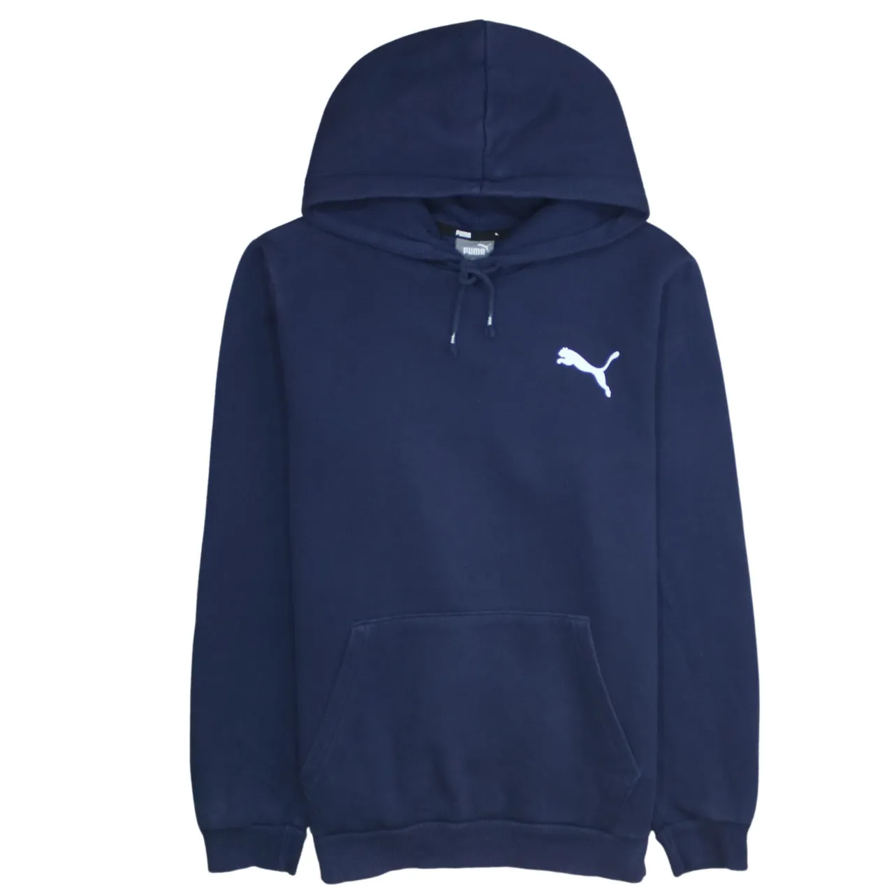Puma Navy Blue Hoodie Men's Small Embroidered Chest Logo Front Pocket Pullover Sweatshirt sold by Vintage Club