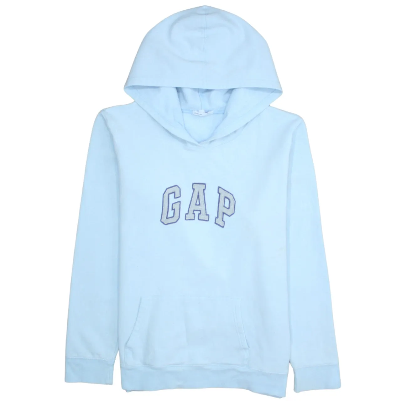 Gap Light Blue Hoodie Men's XLarge Embroidered Logo Front Pocket Pullover Sweatshirt sold by Vintage Club