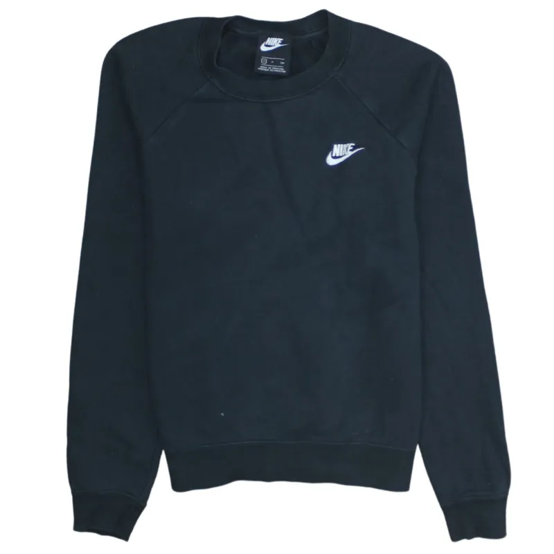 Nike 90's Swoosh Crew Neck Sweatshirt Small Black sold by Vintage Club