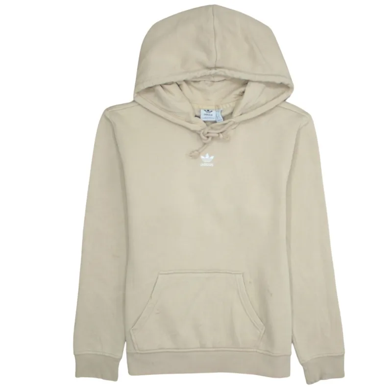 Adidas 90's Drawstring Pockets Pullover Hoodie Medium  Beige Cream sold by Vintage Club