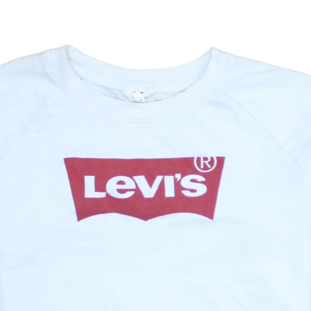 Levi's White Sweatshirt Men's Medium Printed Batwing Logo Crewneck Pullover Top sold by Vintage Club product image thumbnail 3