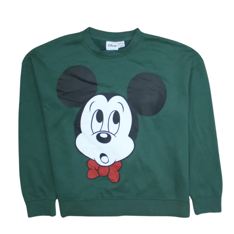 Disney 90's Mickey Mouse Crew Neck Sweatshirt Medium Green sold by Vintage Club