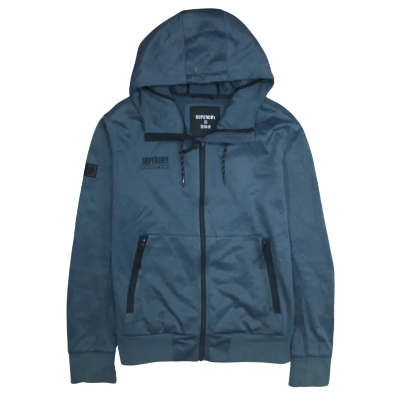 Super Dry 90's Lightweight Full Zip Up Hoodie Medium Blue made by Superdry