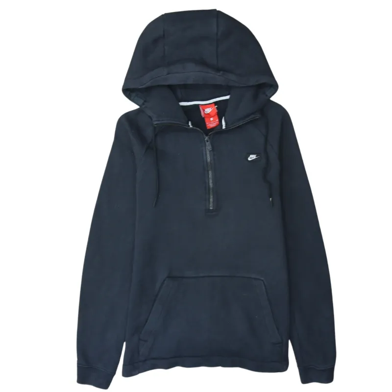 Nike 90's Swoosh Half Zip Hoodie Small Black sold by Vintage Club