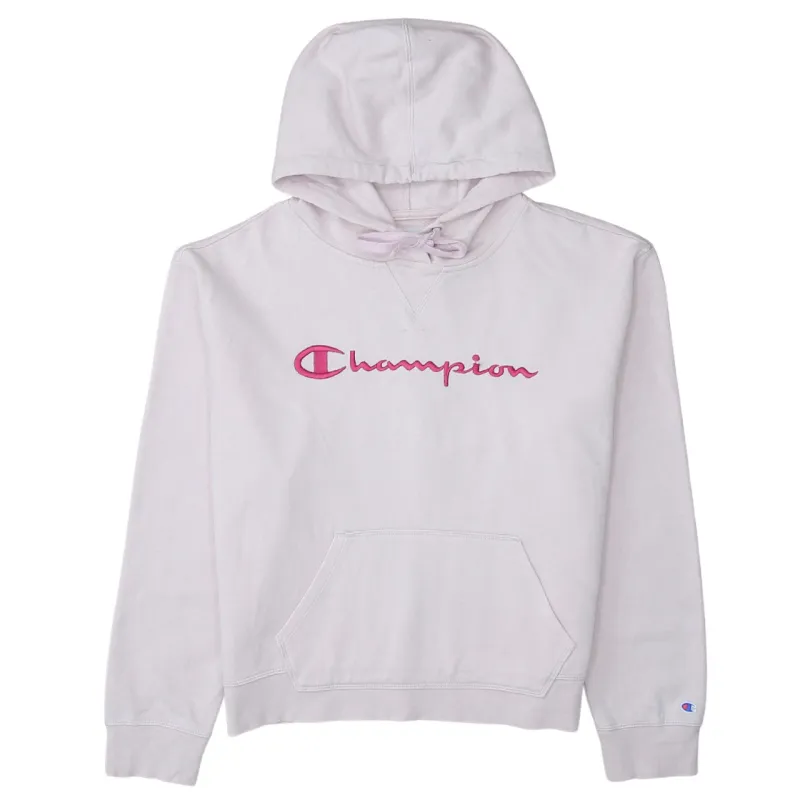 Champion 90's Spellout Pullover Hoodie Large Pink sold by Vintage Club