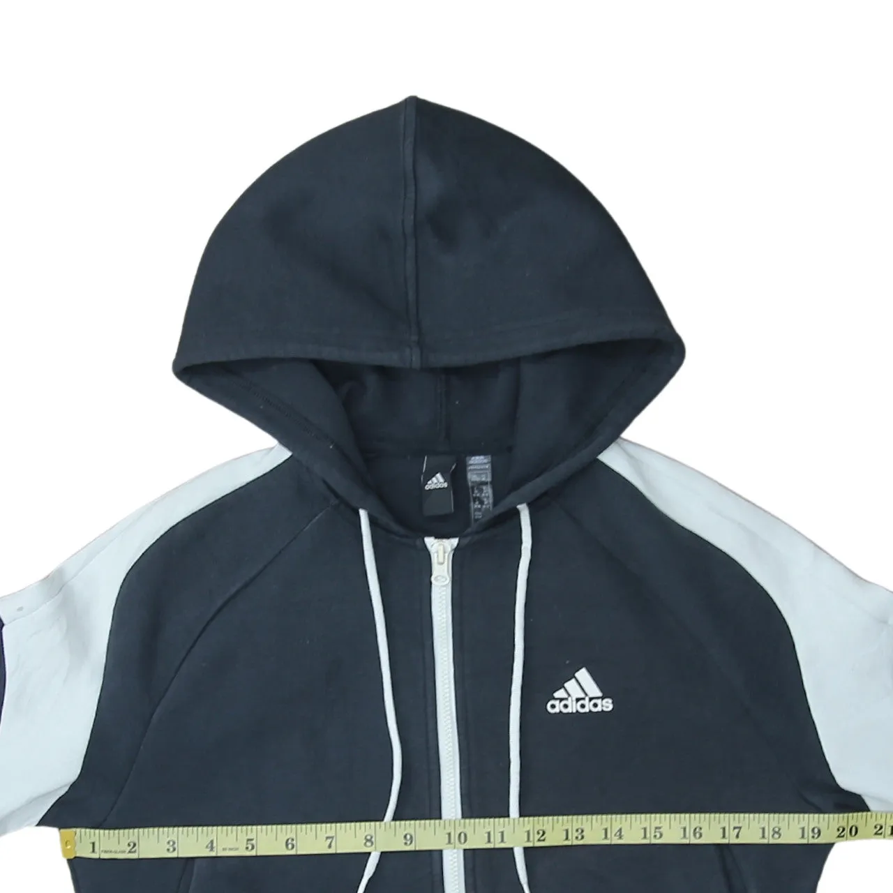 Adidas Black Full Zip Hoodie Women’s XSmall Embroidered Logo Three Stripe Sleeves Sweatshirt sold by Vintage Club product image thumbnail 5