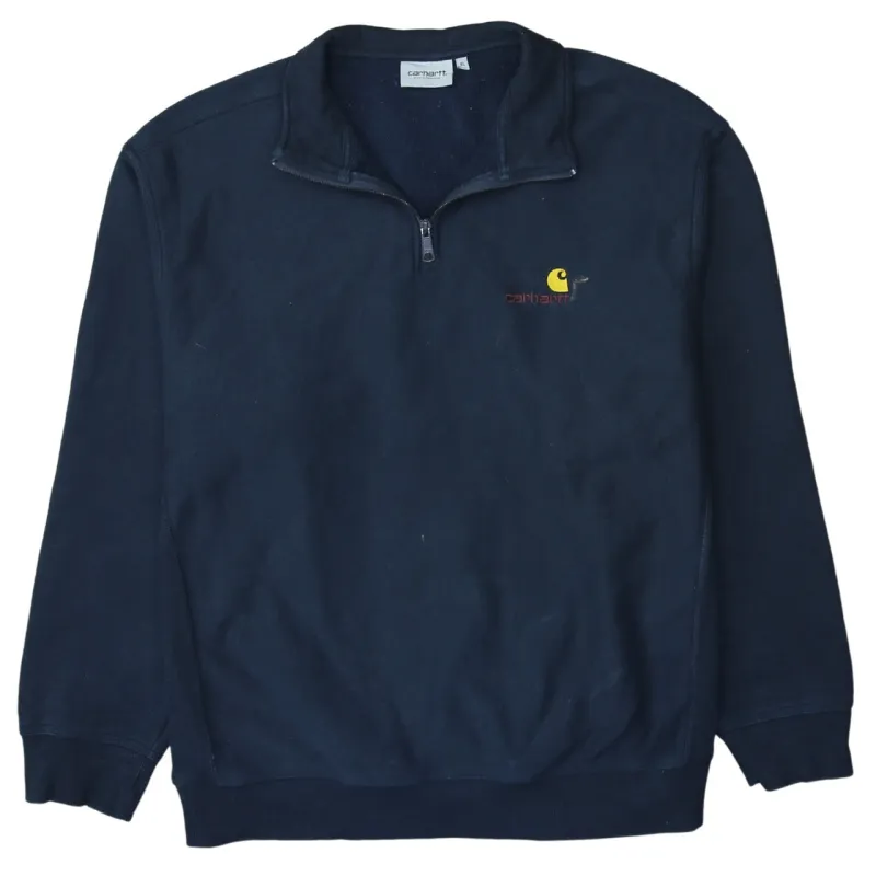 Carhartt 90's Lightweight Quarter Zip Sweatshirt XLarge Navy Blue made by Carhartt