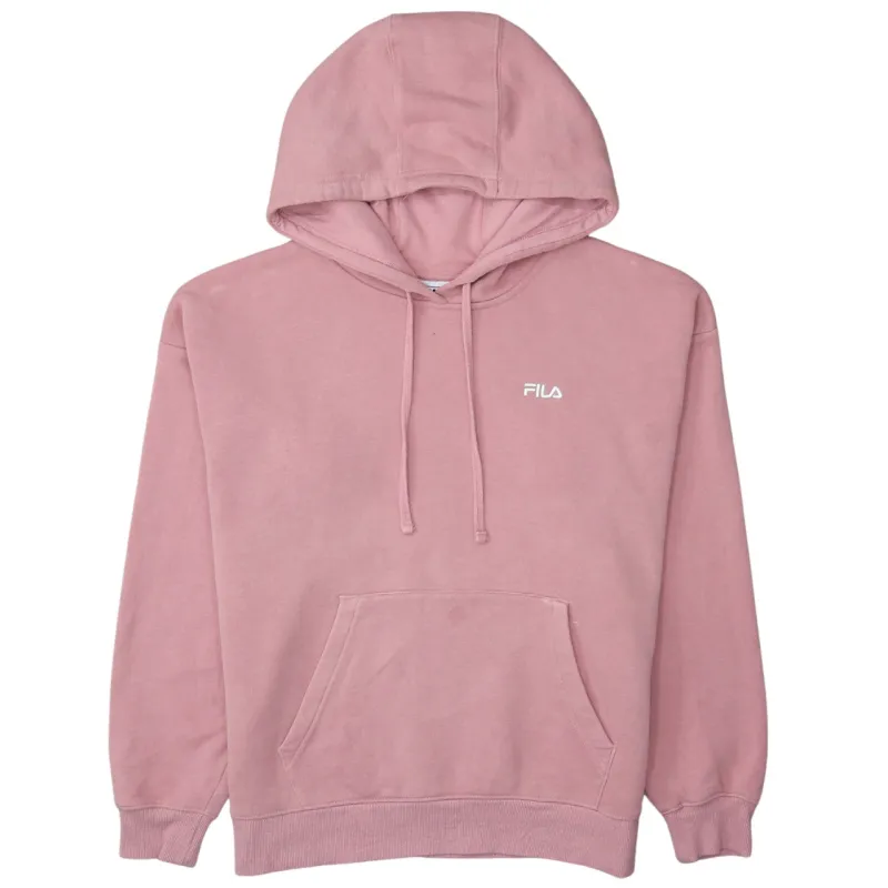 Fila 90's Drawstring Pockets Pullover Hoodie Large Pink made by Fila