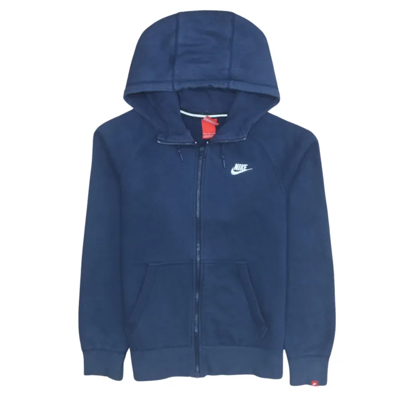 Nike 90's Swoosh Full Zip Up Hoodie Small Navy Blue sold by Vintage Club