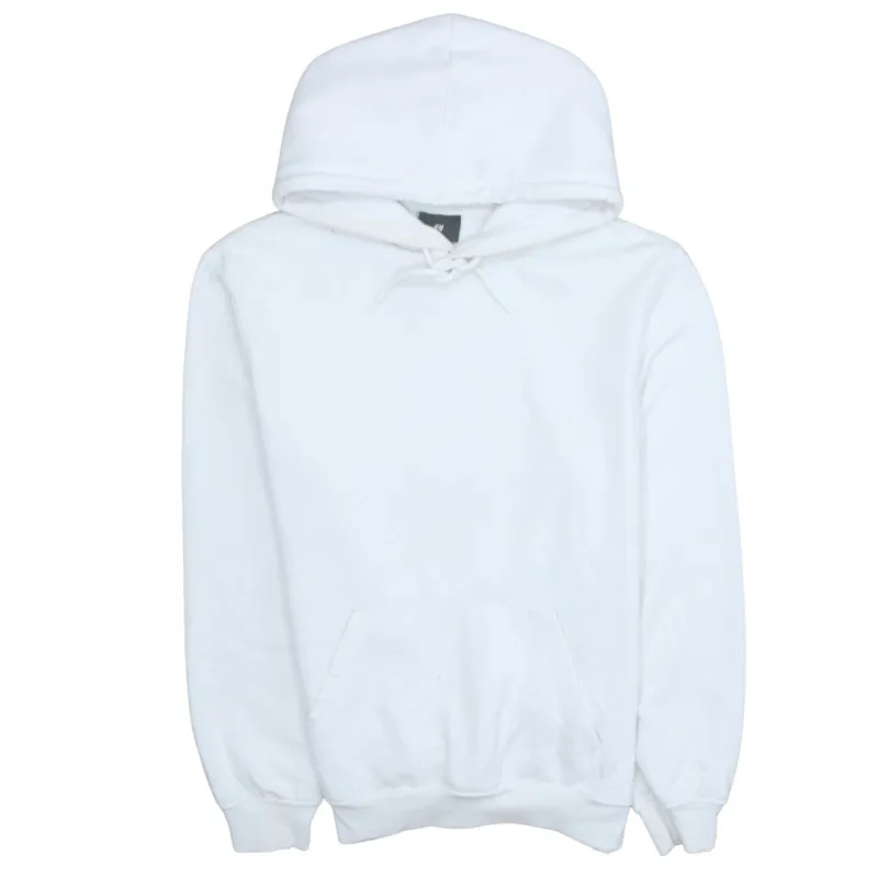H&M 90's Plain Pullover Hoodie Medium White made by H&M