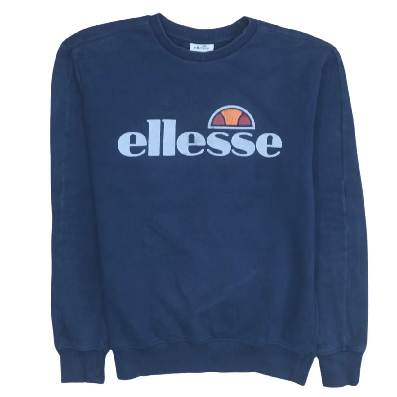 Ellesse Navy Blue Sweatshirt Women's Medium Printed Front Logo Crewneck Pullover Top sold by Vintage Club