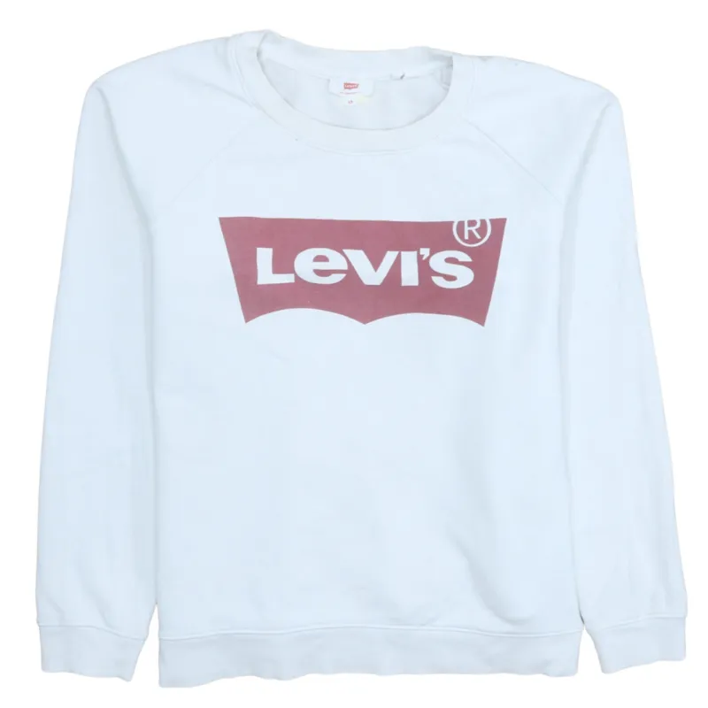 Levi's 90's Spellout Crew Neck Sweatshirt XSmall White sold by Vintage Club