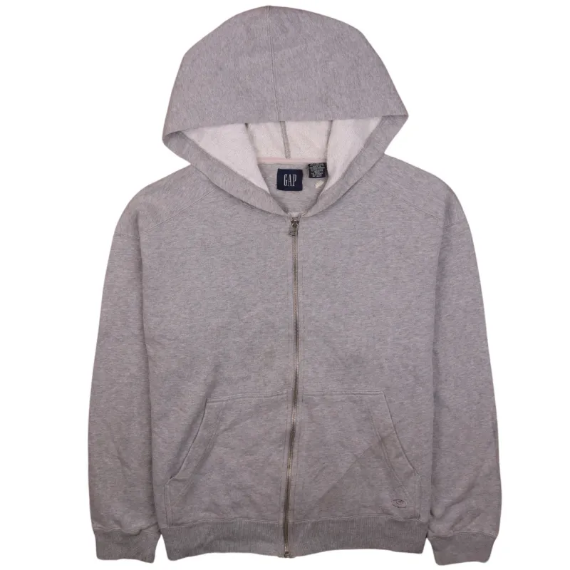 Gap 90's Plain Full Zip Up Hoodie Medium Grey made by GAP
