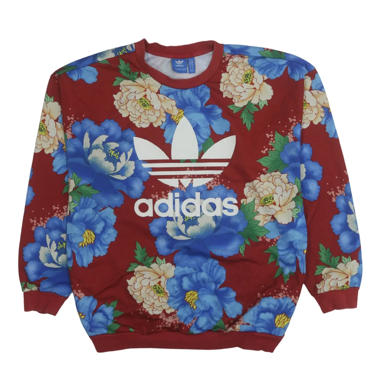 Adidas 90's Spellout Crew Neck Sweatshirt Small Red sold by Vintage Club