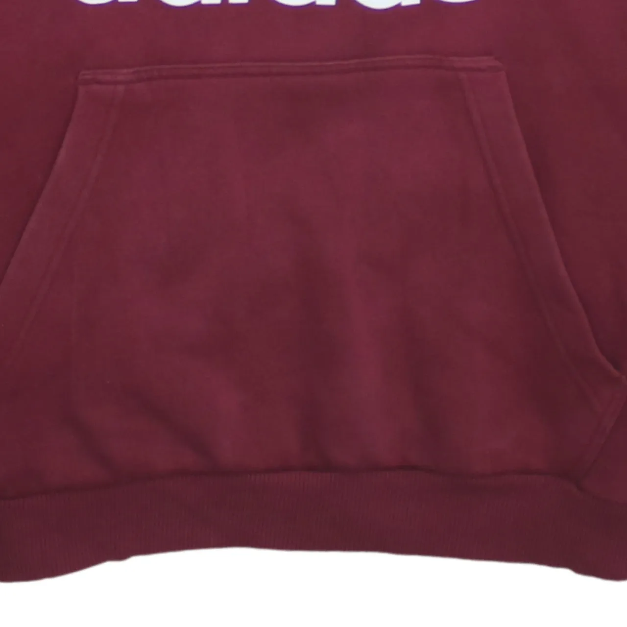 Adidas Burgundy Red Hoodie Women’s Large Printed Trefoil Logo Front Pocket Pullover Sweatshirt sold by Vintage Club product image thumbnail 4